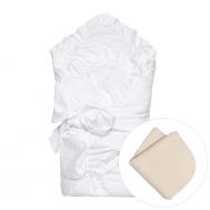 Конверт - одеяло с завязкой (сатин, мех) Белый