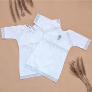 Крестильная рубашка универсальная №4  с вышивкой Серебро