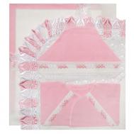 Комплект для новорожденного из 8 предметов с пододеяльником 120х125 см из бязи отбеленной Розовый