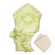 Конверт - одеяло с завязкой (сатин, мех) Салатовый